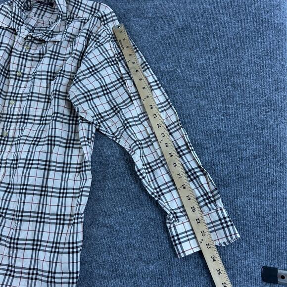 Burberry Shirt Men Large Nova Check Button Down Long Sleeve Luxury Classic Retro - Picture 9 of 10
